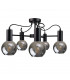 Liv Multi Arm Semi Flush Ceiling Light Black, 60cm, 5x E27