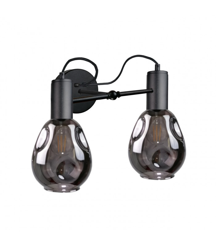 Kari Wall Lamp Black, 25cm, 2x E27