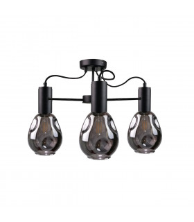 Kari Multi Arm Semi Flush Ceiling Light Black, 60cm, 3x E27