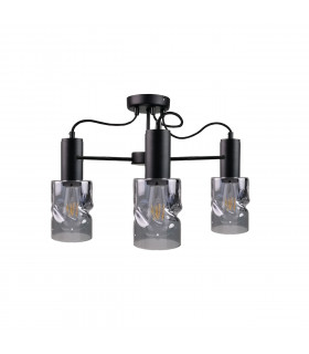 Inger Multi Arm Semi Flush Ceiling Light Black, 60cm, 3x E27