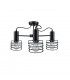 Rune Multi Arm Semi Flush Ceiling Light Black, 60cm, 3x E27