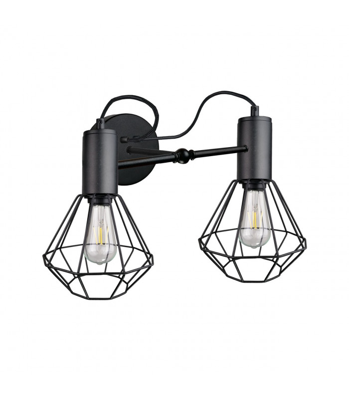 Lars Wall Lamp Black, 25cm, 2x E27