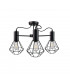 Lars Multi Arm Semi Flush Ceiling Light Black, 60cm, 3x E27