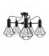Lars Multi Arm Semi Flush Ceiling Light Black, 60cm, 5x E27