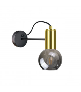 Liv Dome Wall Lamp Black, Gold, 25cm, 1x E27