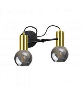 Liv Wall Lamp Black, Gold, 25cm, 2x E27