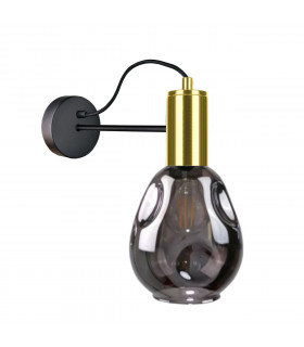 Kari Wall Lamp Black, Gold, 25cm, 1x E27