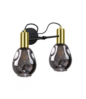 Kari Wall Lamp Black, Gold, 25cm, 2x E27