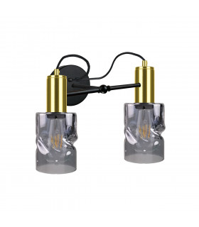 Inger Wall Lamp Black, Gold, 25cm, 2x E27