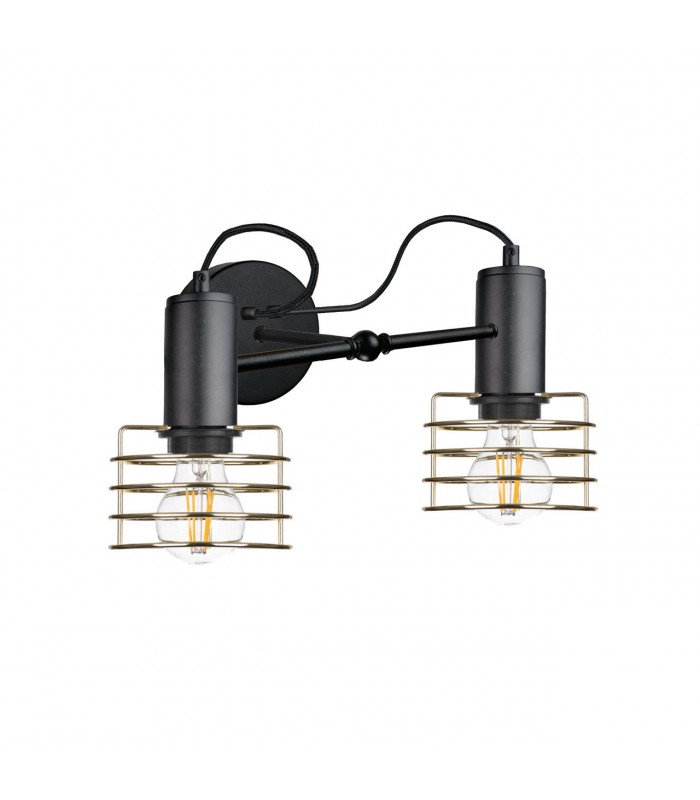 Rune Wall Lamp Black, 25cm, 2x E27