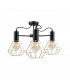 Lars Multi Arm Semi Flush Ceiling Light Black, 60cm, 3x E27
