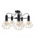 Lars Multi Arm Semi Flush Ceiling Light Black, 60cm, 5x E27