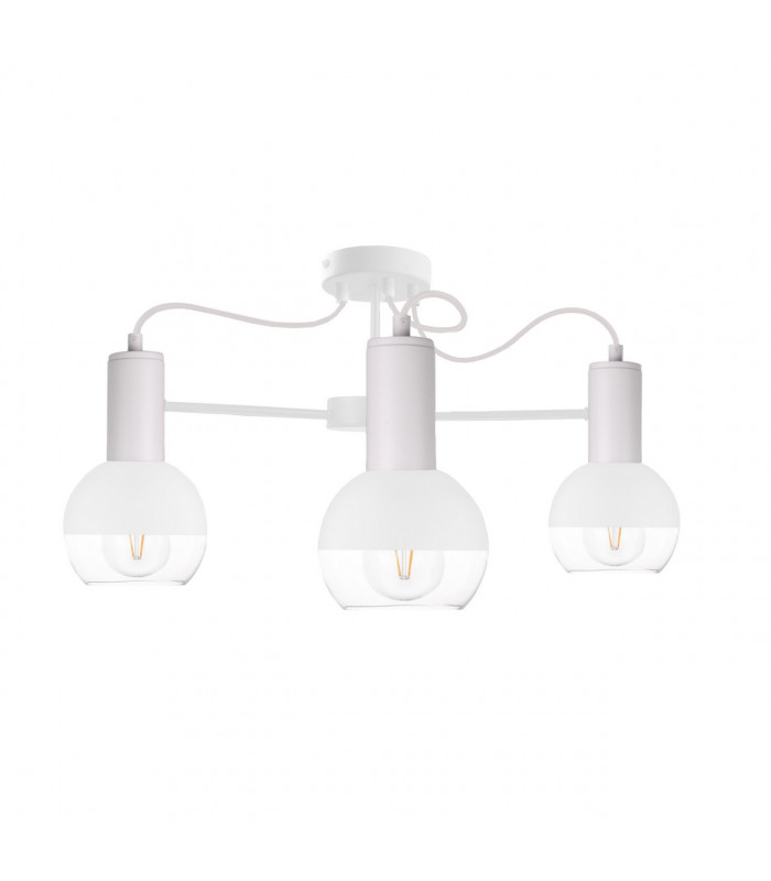 Arne Multi Arm Semi Flush Ceiling Light White, 60cm, 3x E27