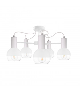 Arne Multi Arm Semi Flush Ceiling Light White, 60cm, 5x E27