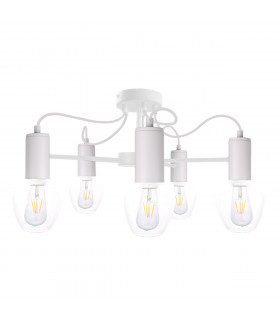 Maya Multi Arm Semi Flush Ceiling Light White, 60cm, 5x E27