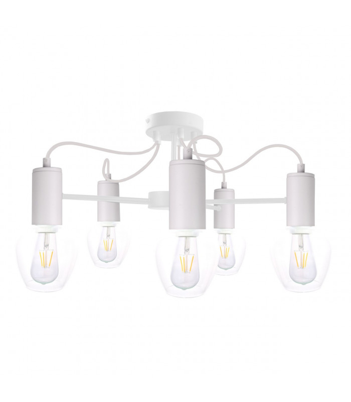Maya Multi Arm Semi Flush Ceiling Light White, 60cm, 5x E27