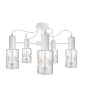 Inger Multi Arm Semi Flush Ceiling Light White, 60cm, 5x E27