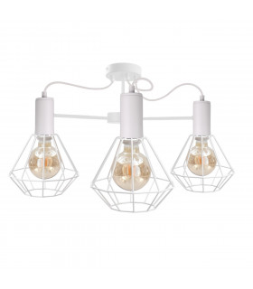 Lars Multi Arm Semi Flush Ceiling Light White, 60cm, 3x E27