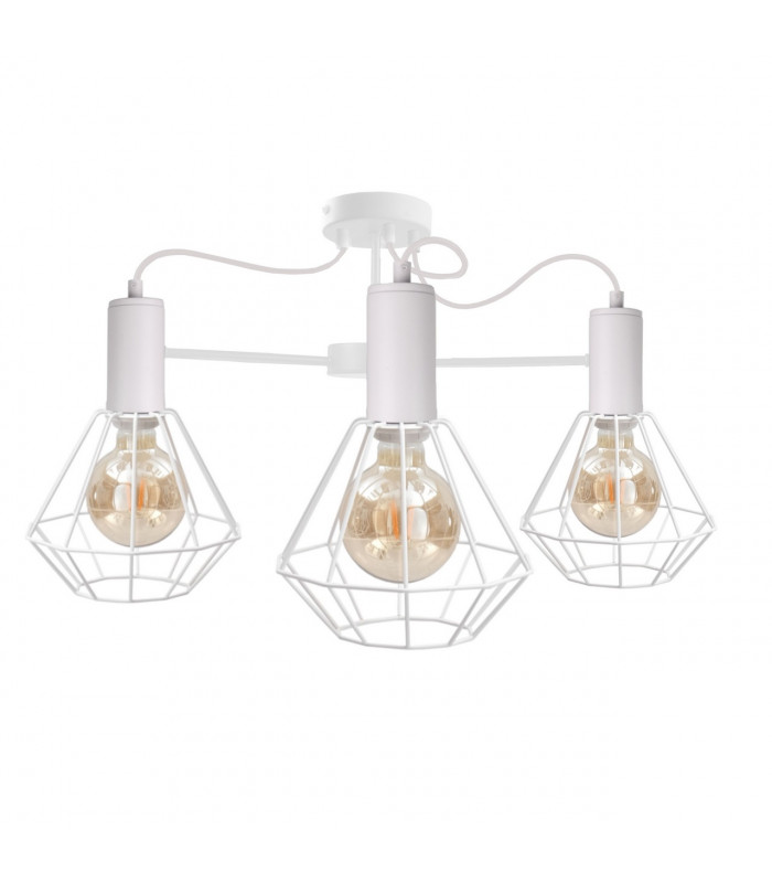 Lars Multi Arm Semi Flush Ceiling Light White, 60cm, 3x E27