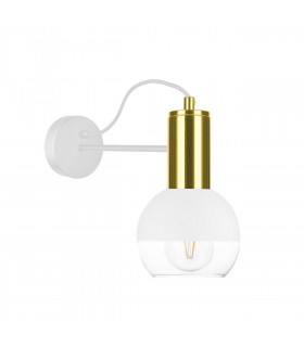 Arne Dome Wall Lamp White, Gold, 25cm, 1x E27