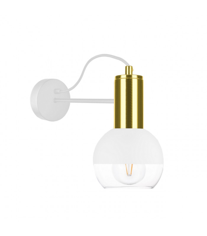 Arne Dome Wall Lamp White, Gold, 25cm, 1x E27