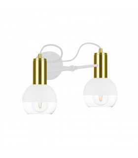 Arne Wall Lamp White, Gold, 25cm, 2x E27