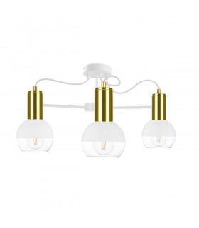 Arne Multi Arm Semi Flush Ceiling Light White, Gold, 60cm, 3x E27