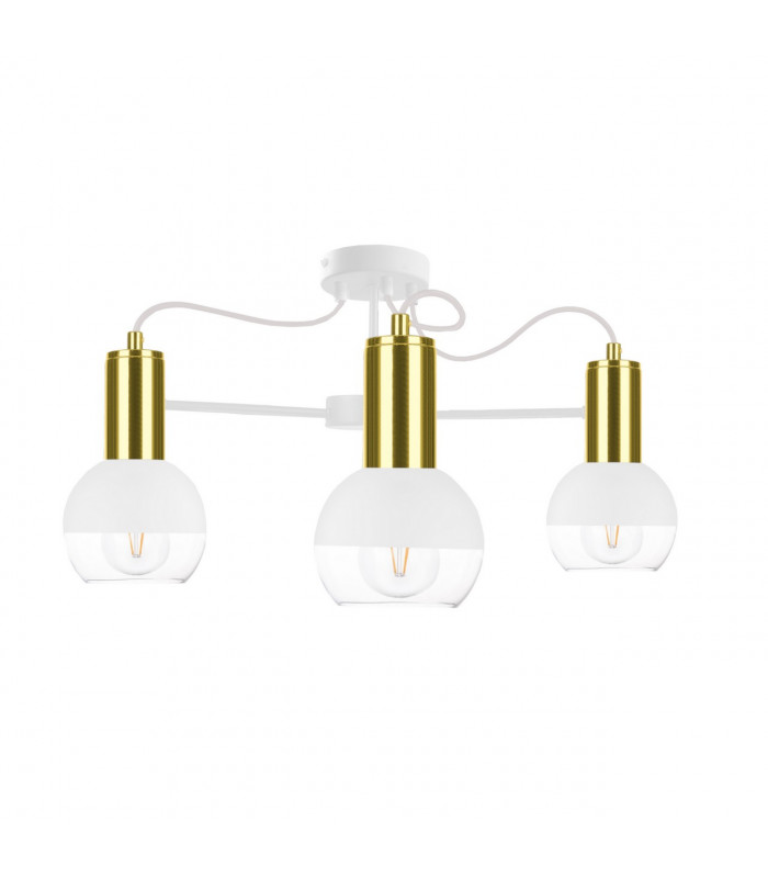 Arne Multi Arm Semi Flush Ceiling Light White, Gold, 60cm, 3x E27