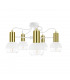 Arne Multi Arm Semi Flush Ceiling Light White, Gold, 60cm, 5x E27
