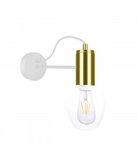 Maya Wall Lamp White, Gold, 25cm, 1x E27
