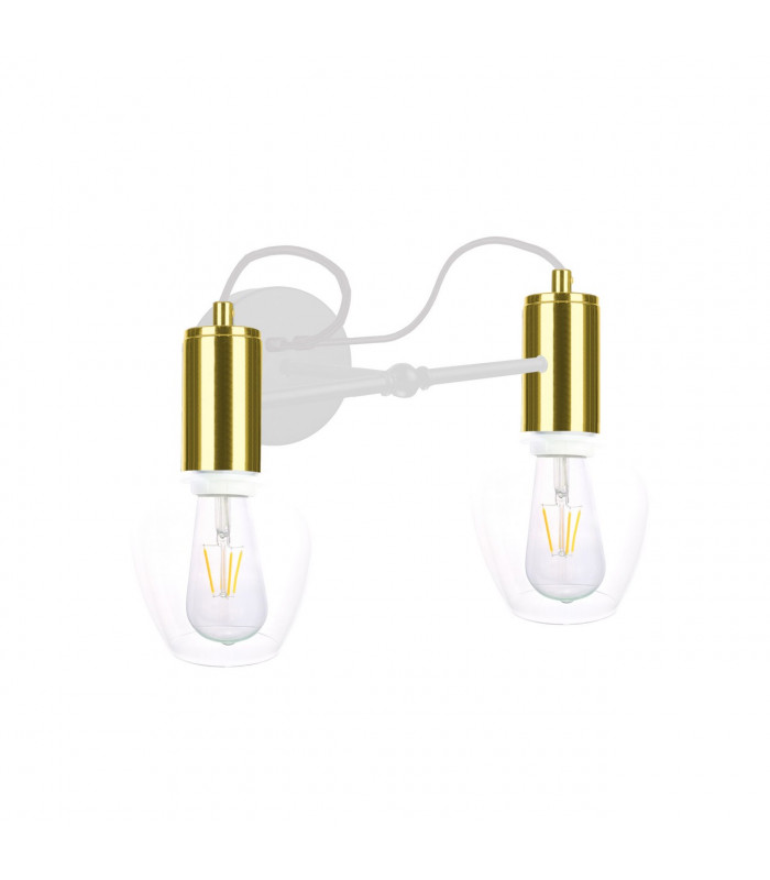 Maya Wall Lamp White, Gold, 25cm, 2x E27