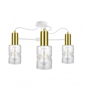 Inger Multi Arm Semi Flush Ceiling Light White, Gold, 60cm, 3x E27