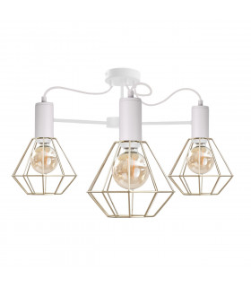 Lars Multi Arm Semi Flush Ceiling Light White, 60cm, 3x E27