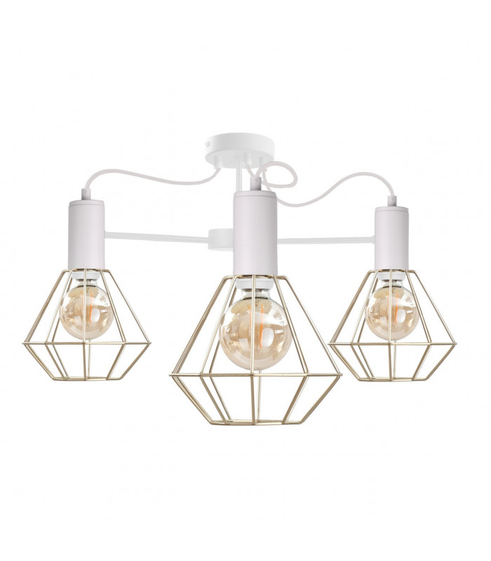 Lars Multi Arm Semi Flush Ceiling Light White, 60cm, 3x E27