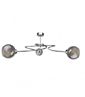 Blom Multi Arm Semi Flush Ceiling Light Silver, 65cm, 3x E27
