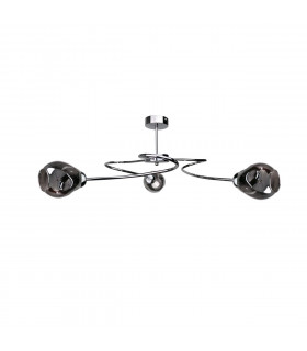 Zahra Multi Arm Semi Flush Ceiling Light Silver, 67cm, 3x E27