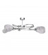 Flower Multi Arm Semi Flush Ceiling Light Silver, 63cm, 5x E27