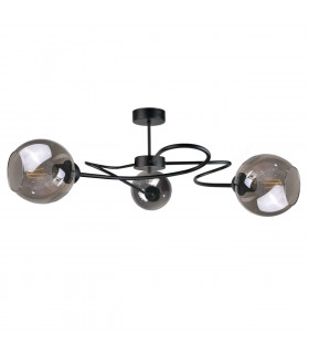 Blom Multi Arm Semi Flush Ceiling Light Black, 65cm, 3x E27
