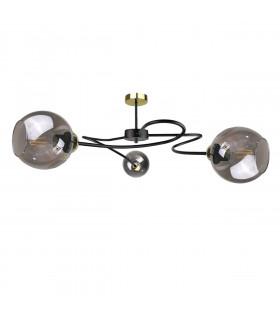 Blom Multi Arm Semi Flush Ceiling Light Black, 65cm, 3x E27