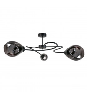 Zahra Multi Arm Semi Flush Ceiling Light Black, 67cm, 3x E27