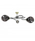 Zahra Multi Arm Semi Flush Ceiling Light Black, 67cm, 3x E27