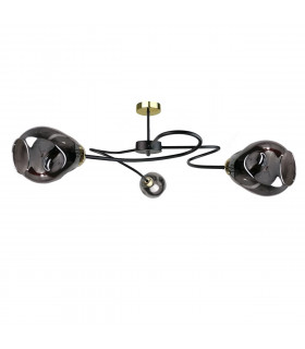 Zahra Multi Arm Semi Flush Ceiling Light Black, 67cm, 3x E27