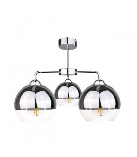 Ice Multi Arm Semi Flush Ceiling Light Silver, 40cm, 3x E27