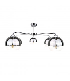 Ice Multi Arm Semi Flush Ceiling Light Silver, 60cm, 5x E27