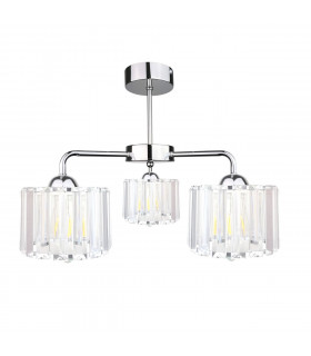 Deco Multi Arm Semi Flush Ceiling Light Silver, 40cm, 3x E27