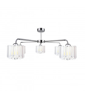 Deco Multi Arm Semi Flush Ceiling Light Silver, 60cm, 5x E27