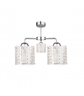 Diament Multi Arm Semi Flush Ceiling Light Silver, 40cm, 3x E27