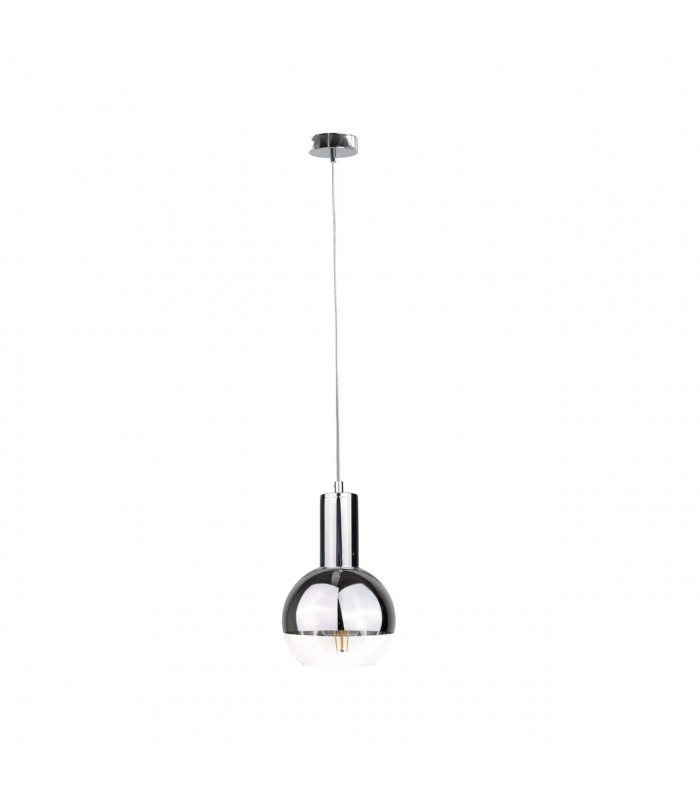Ice Dome Pendant Ceiling Light Silver, 15cm, 1x E27