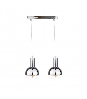 Ice Bar Pendant Ceiling Light Silver, 50cm, 2x E27