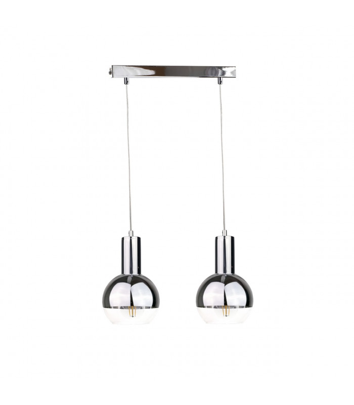 Ice Bar Pendant Ceiling Light Silver, 50cm, 2x E27